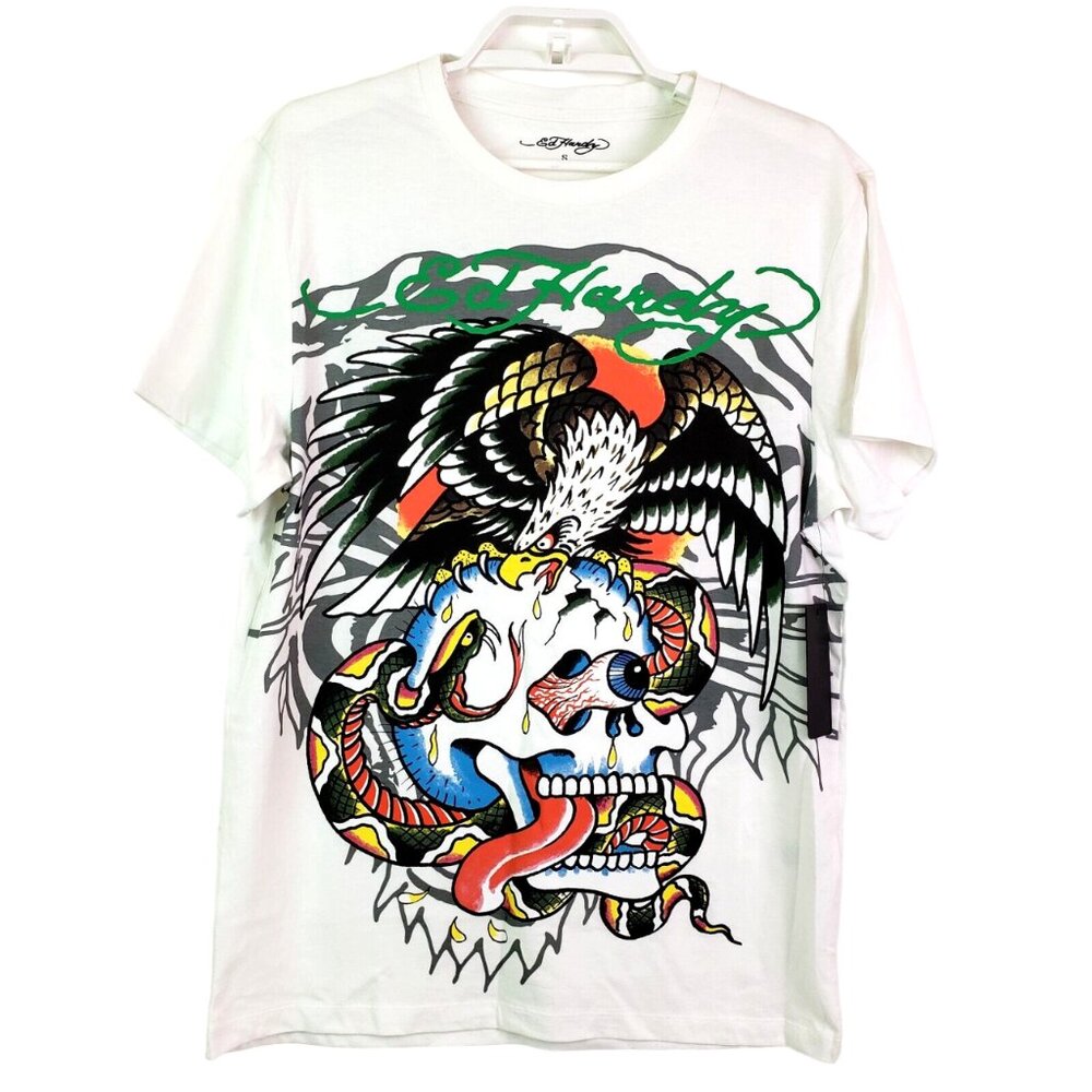 Ed Hardy NEW Mens Skull Eagle Snake Short Sleeve Graphic T Shirt Size XL
